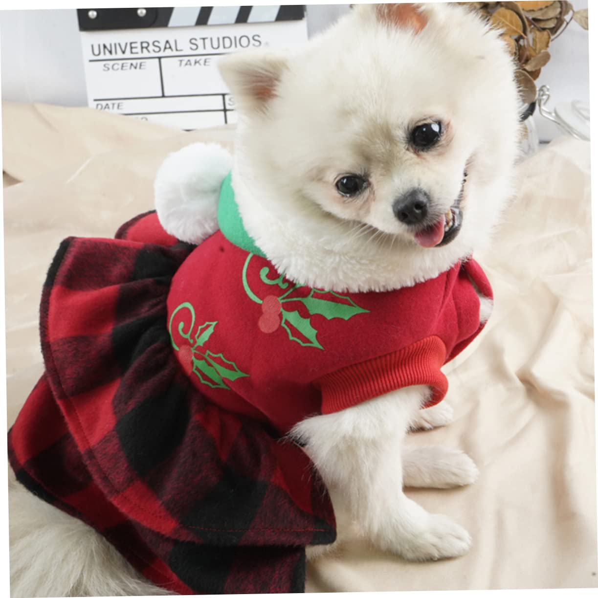 minkissy 3 Stücke Haustier Hund Weihnachten Transformation Kostüm Nette Hund Kostüme Xmas Hund Kleidung Katze Weihnachten Outfits Welpen Weihnachtskostüm Hund Weihnachten Tuch Kleid Polyester Erdtöne