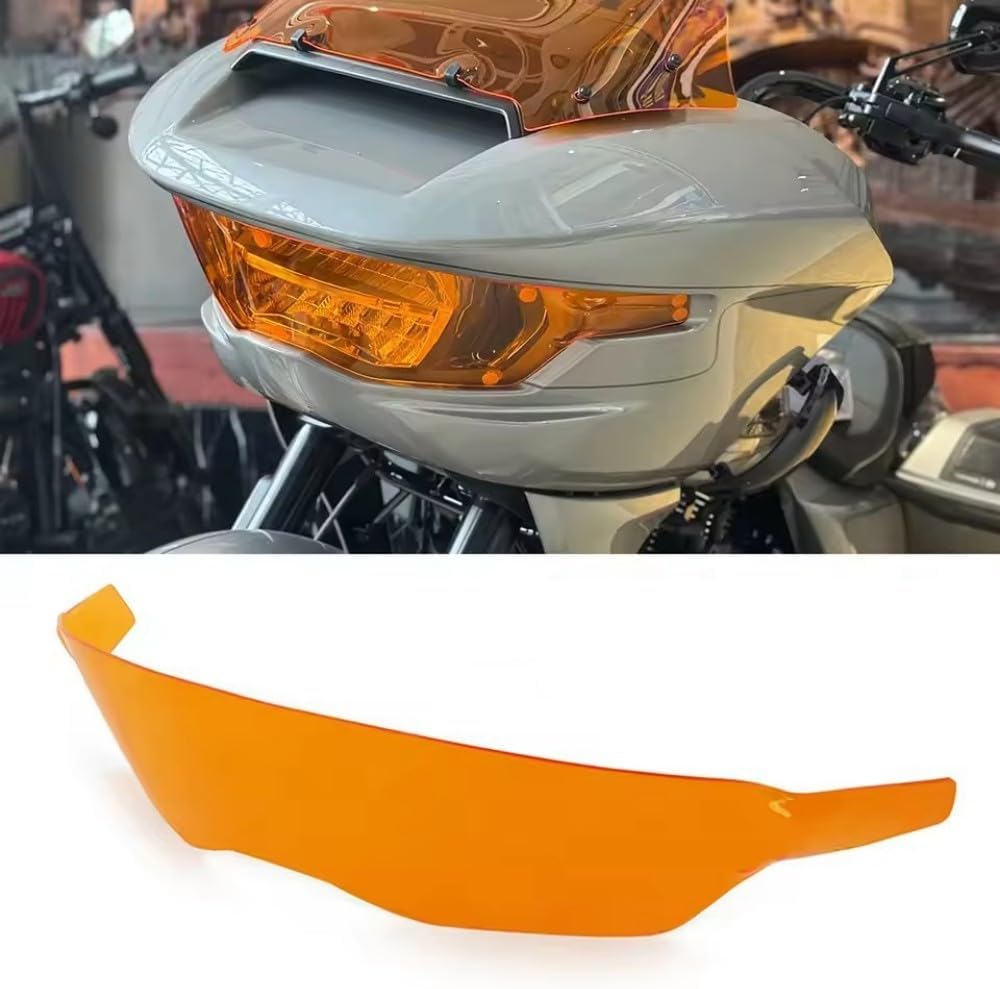 Motorcycle Headlight Guard Cover Protector Fit for CVO Road Glide FLTRXSE 2023 2024 ST 2024, Fit for Road Glide FLTRX 2024 Colorful Front Fairing Head Light Lamp Protection (Orange)
