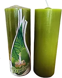 Vela Repelente De Citronela 7 Dias, Feita Com Óleo Essencial (Muito Mais Eficaz), 340 G e 15,5 Cm Altura. Proteção Contra Insetos em Geral.