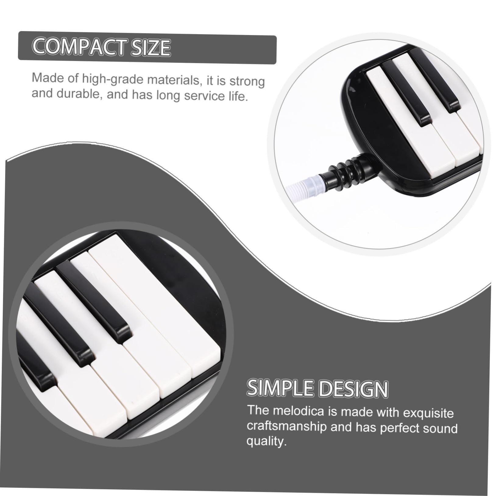 Melodica 32 Tasti Strumento Musicale per Bambini Principianti | Nero, Abs e Plastico, Parti in Nailon, Formato Portatile, per Uso Didattico e Pratica Quotidiana