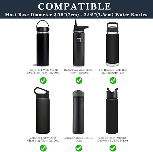 Miniatura 3 de Linkidea Water Bottle Holder Strap Compatible with Hydro Flask, CamelBak, Iron Flask, and Most Base Diameter 2.75" - 2.95" Bottles, Vegan Leather