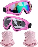 Vista 12 de Gafas de motocicleta, paquete de 2 unidades, para motocross, ATV, motocross, senderismo, protección con 2 unidades de máscara bandana transpirable