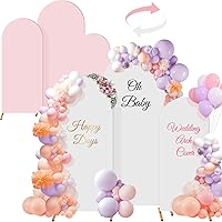 Vista 10 de Buryeah Juego de 3 Fundas de Arco de Boda, Telón de Fondo Elástico de 6 pies, 5 pies, 4 pies de Spandex, Funda de Arco de 2 Lados Elástica