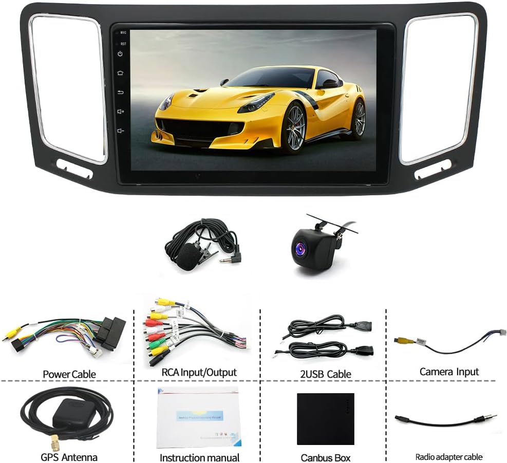 CarPlay and Android Auto interface on the car radio screen.