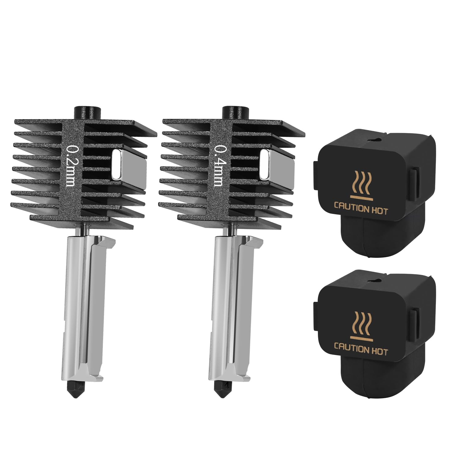 2 stuks A1 Mini Hotend Kit, 3D-printerprintkop, extruder, hot end kit, vervangende verwarmingsblok kit met