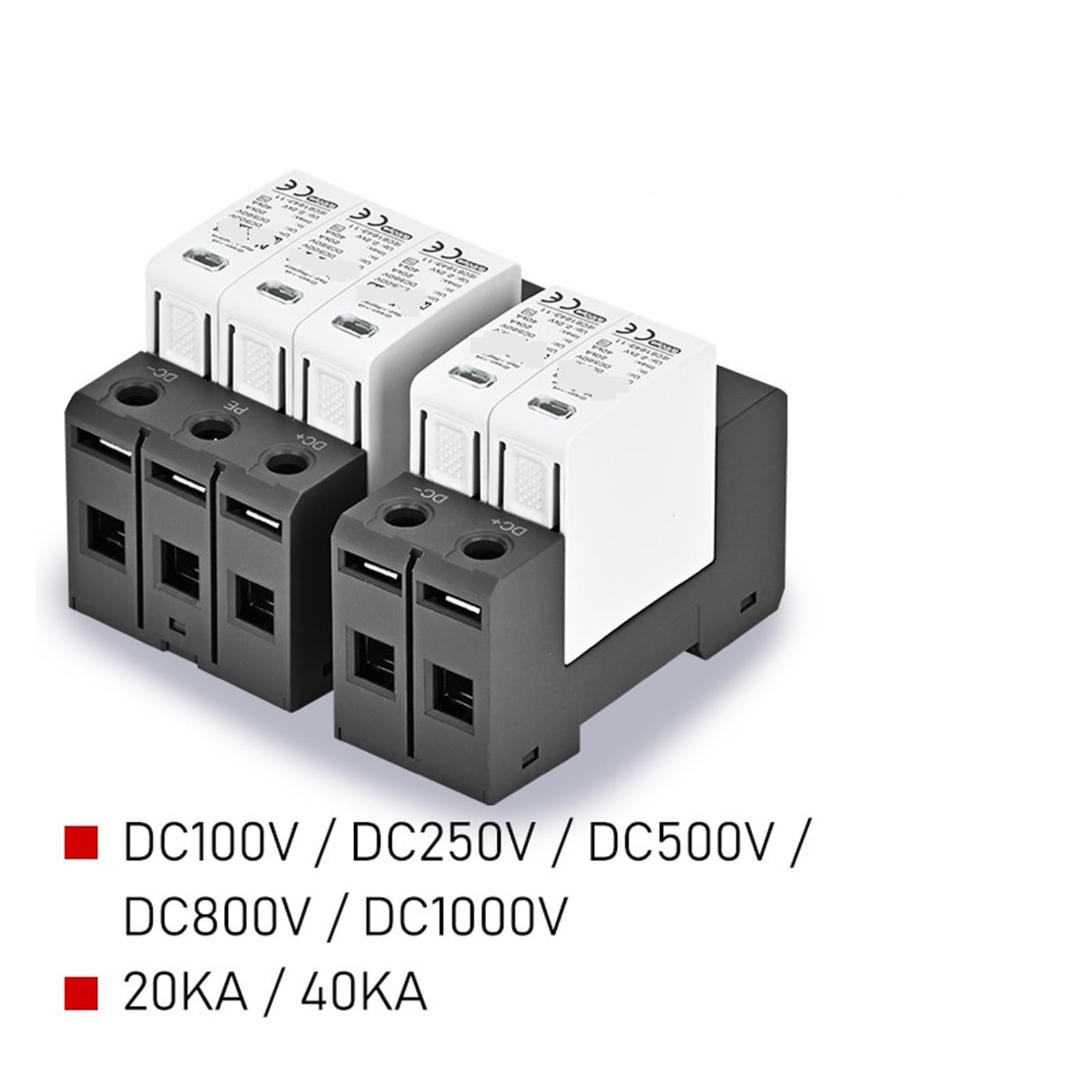 Protezione da sovratensione CC energetica | DC SPD 100V 250V 500V 800V 1000V Scaricatore di sovratensione Protettivo Parafulmini 20KA 40KA 60KA(3P,DC100V)