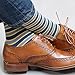 Sock Habit Men's Colorful Patterned Dress Socks, Striped Polka Dot, Blue Gold Grey