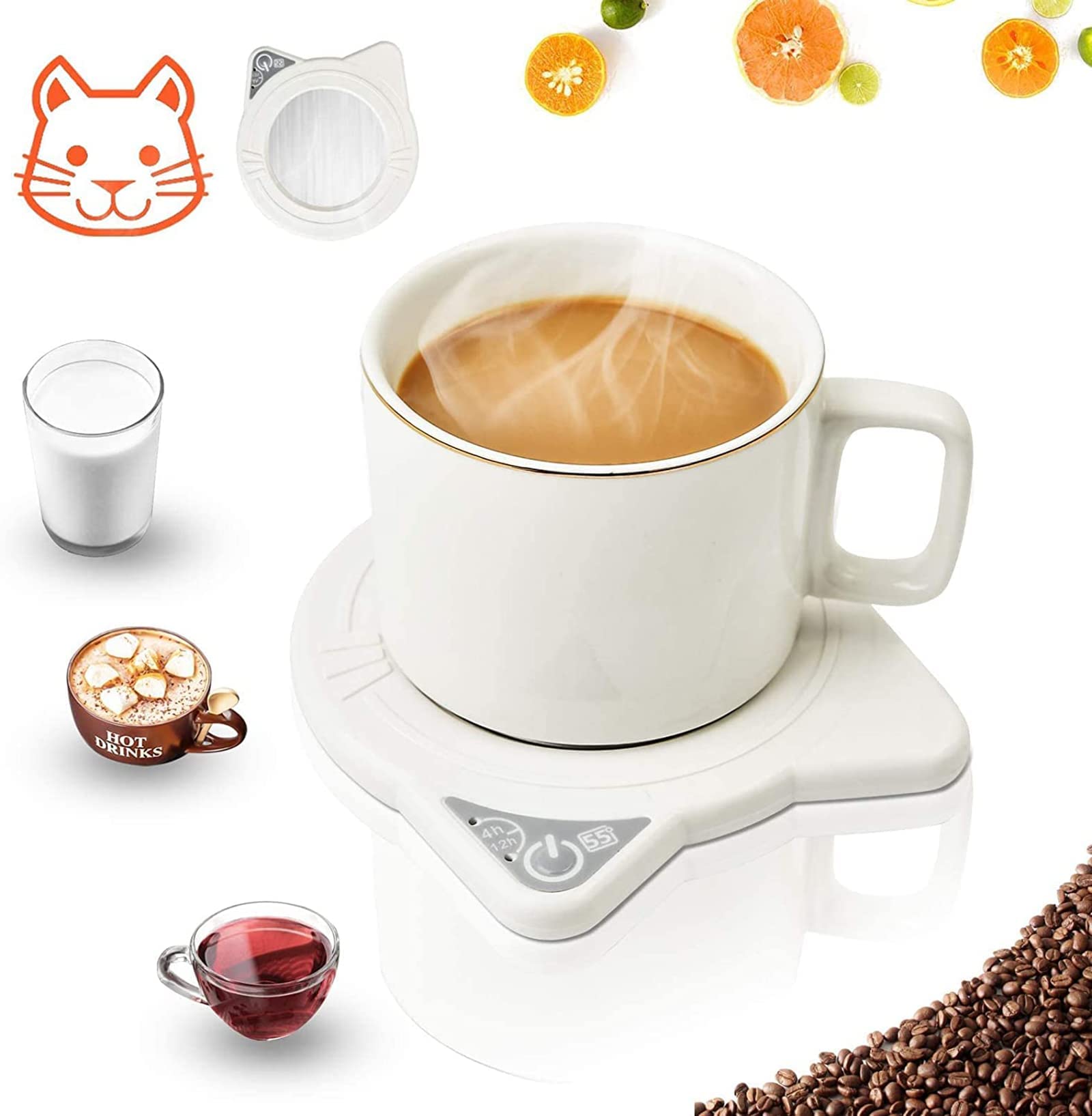 Azonee Coffee Mug Warmer, Electric Cup Warmer & Beverage Heater for Desk Smart heater Auto Shut Off, Heated Mug Use for Office Home to Warm Coffee Tea Milk