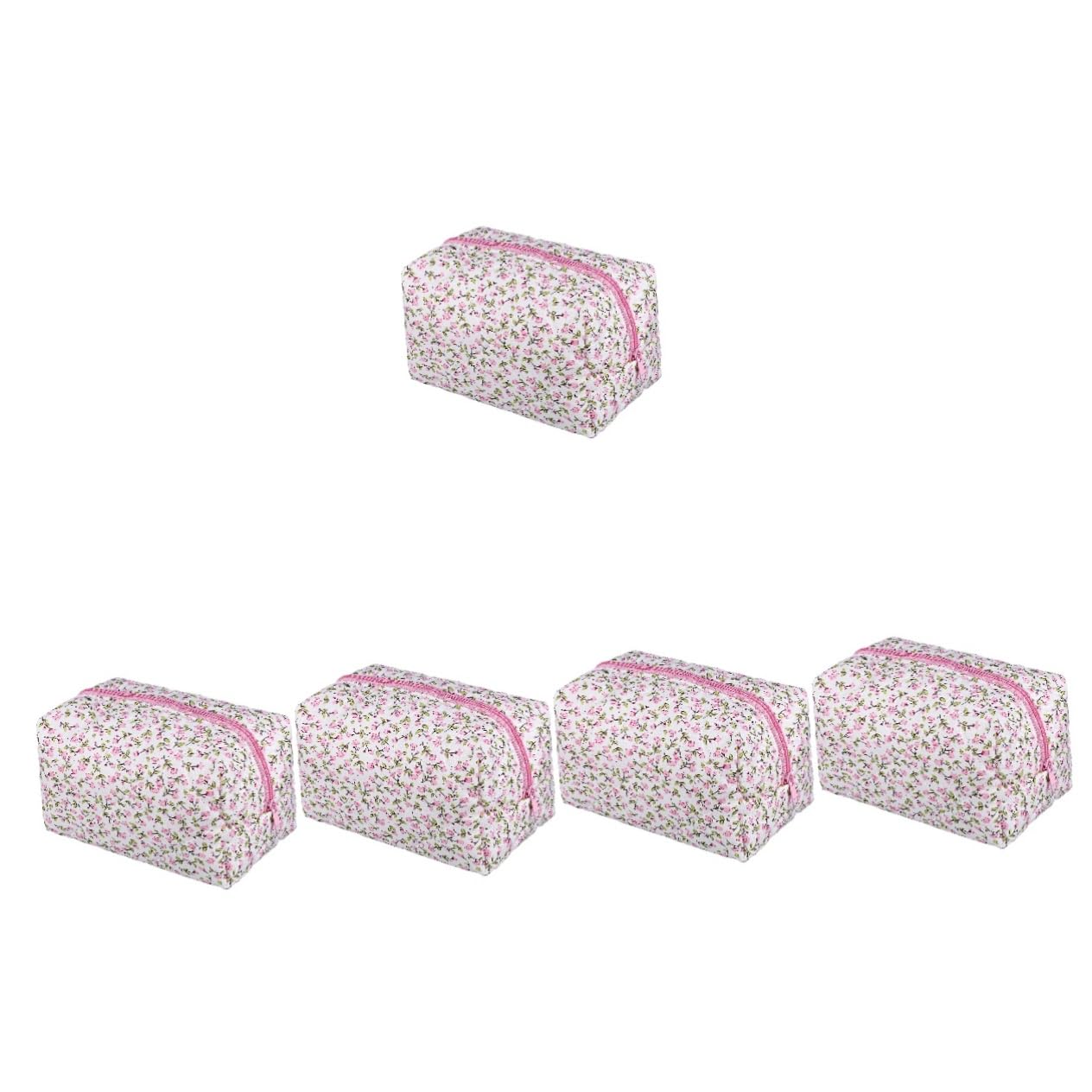 SOIMISS 5piezas Bolsa De Maquillaje Floral Organizador De Cosméticos Portátil para Viaje Cierre Seguro y Diseño Elegante para Accesorios y Menstruales