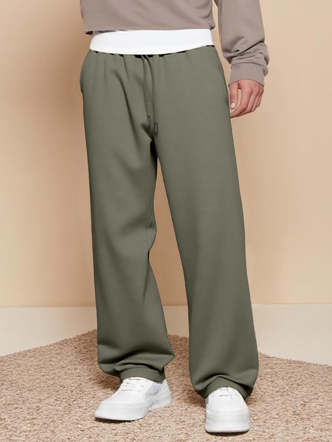 JMIERR Men's Casual Baggy Pants Wide Leg Lounge Travel Pants Streetwear with Pockets - Image 3