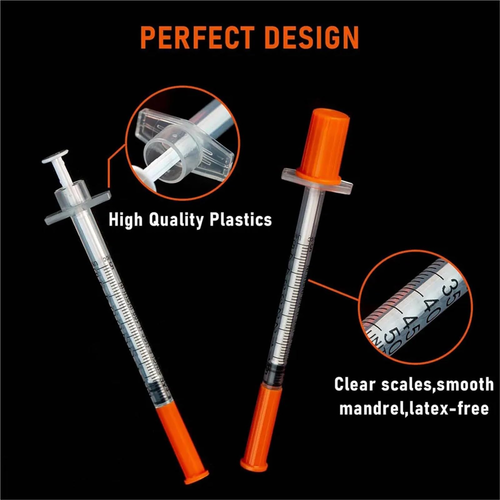 100 szt. 0,5 ml strzykawka do użytku weterynaryjnego, zwierzęcego i laboratoryjnego, jednorazowa