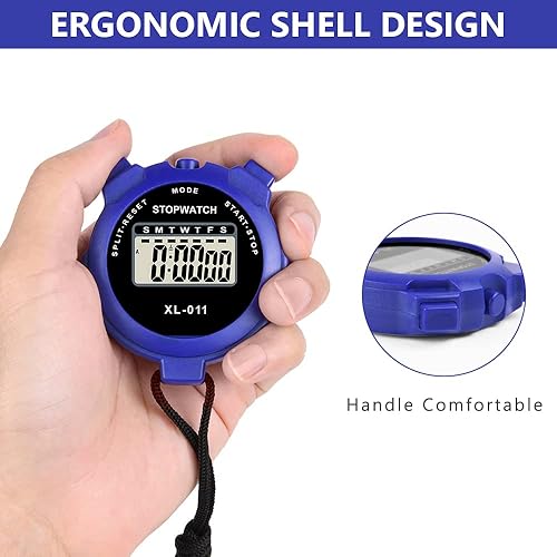 Miniatura 3 de Vicloon Temporizador digital, temporizador deportivo simple con pantalla grande, cronómetro dividido de una sola vuelta, reloj de 1224 horas con