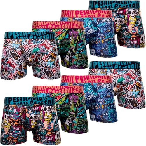 Pesail Herren Boxershorts 8er Pack aus Baumwolle und Modal, Größen M-6XL,...