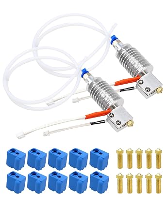 3D Printer Extruder Hotend Kit Fit for Anycubic Kobra Max, 3D Printer Assembled Hotend Print Head with 5 Silicone Sock 0.4mm Nozzle, 2 Pack