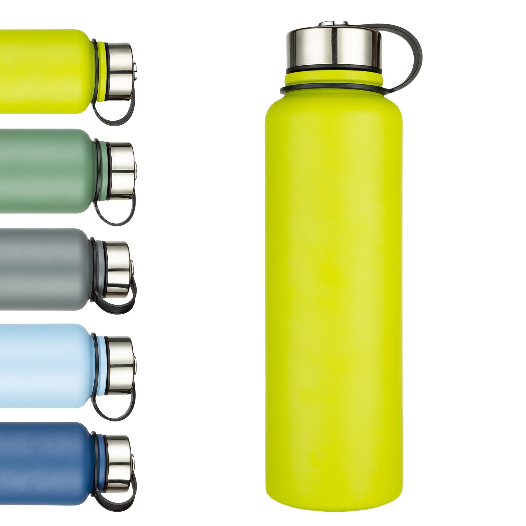 XUDREZ Vacuum Insulated Stainless Steel Water Bottle, 1.5L Wide Mouth Metal Bottle Large Jug BPA Free, Leak Proof - Drinks Bottle Flask for Work, Gym, Travel, Sports