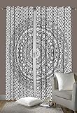 Cortinas para ventana de Bhagyoday Fashions, con diseño de mándala de elefante indio, 2,032 m x...