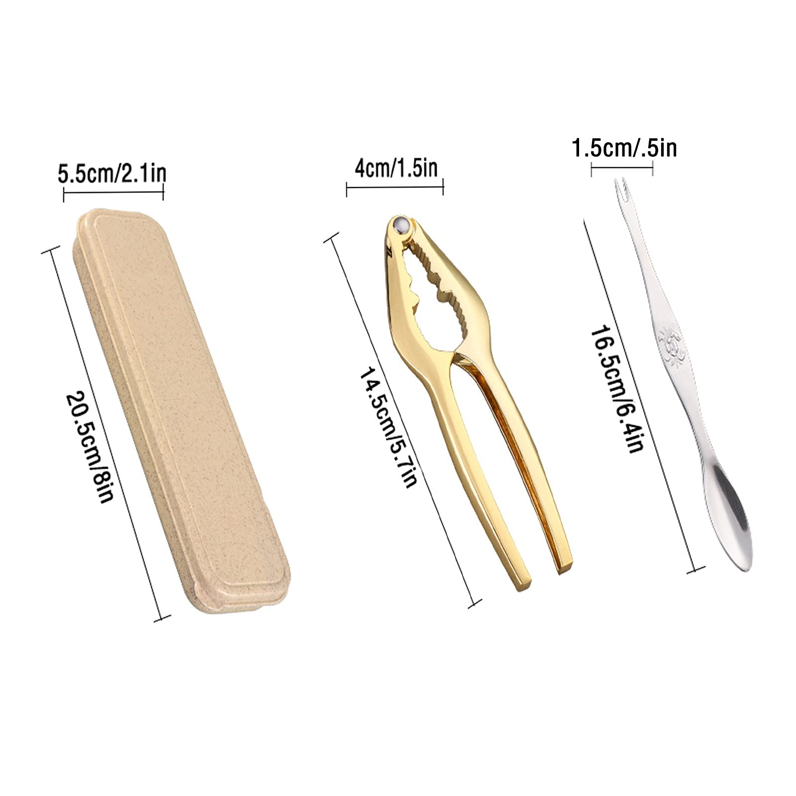 Set di Utensili per Frutti di Mare Kit di Utensili per Frutti di Mare con Scatola di Immagazzinaggio in Pp, Inclusi 1 Cracker per Frutti di Mare, 1 Forchetta per Frutti D
