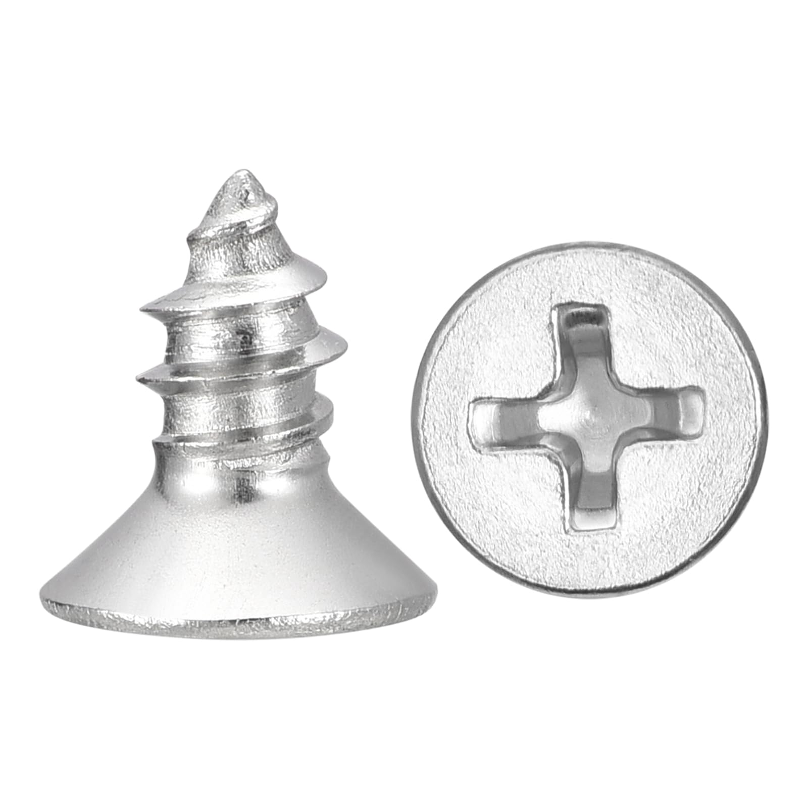 METALLIXITY Countersunk Phillips Wood Screw (#12x1/2") 50Pcs, 304 Stainless Steel Coarse Thread Phillips Drive Flat Head Wood Screws - for Furniture Installation Repair, Silver — image 1
