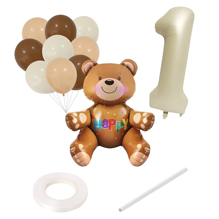 Amazon | クマの風船11個セット、40インチの1番目の数字バルーン
