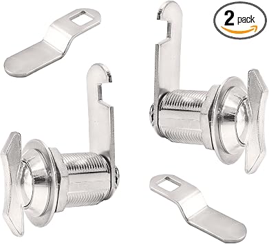 2Pcs 1 Inch Thumb Operated Offset Cam Locks, Chrome
