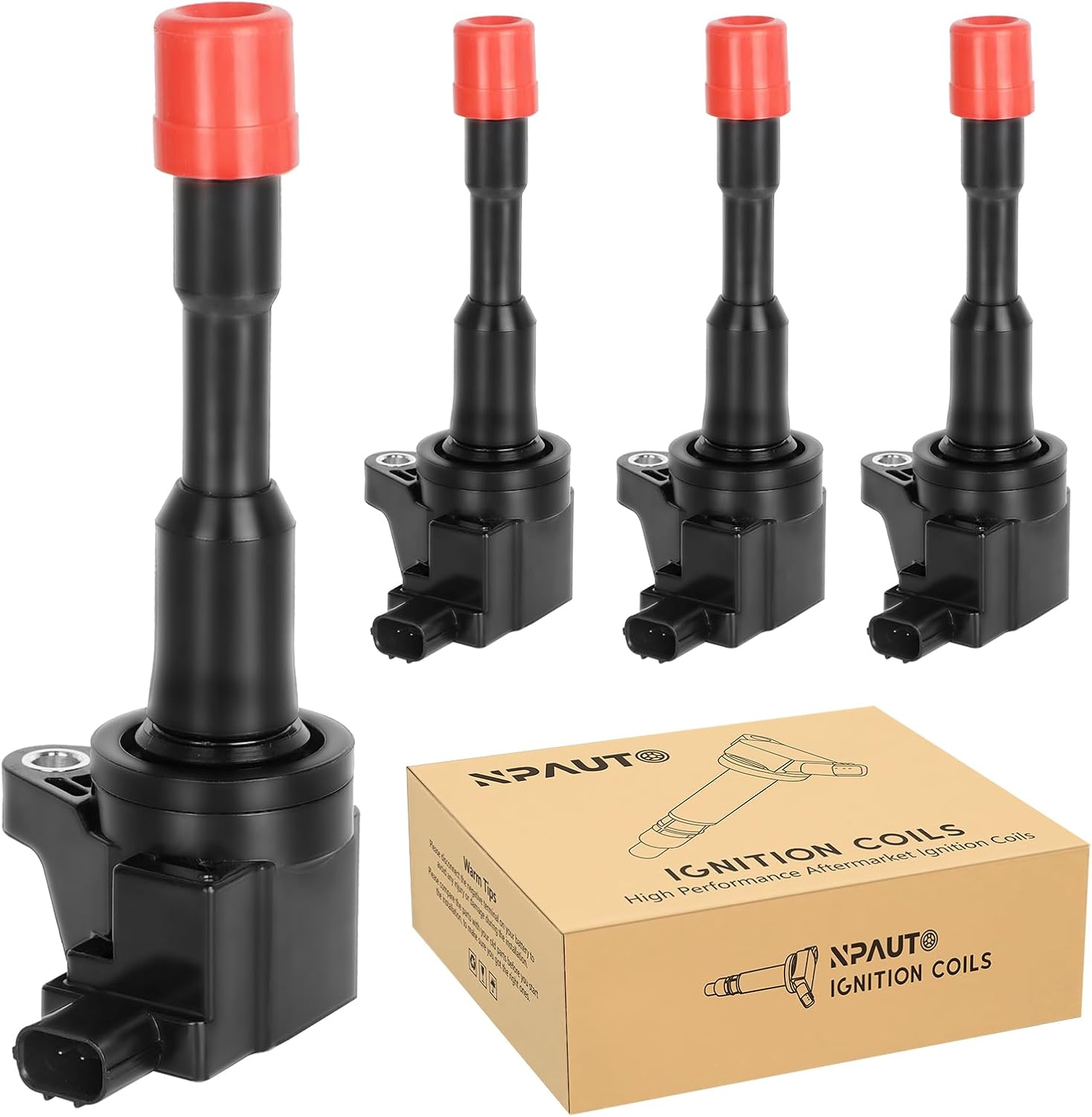 Ignition Coil Pack Set of 4 fit for Honda Civic Hybrid 1.3L 1.3 L4 2003 2004 2005 2006 2007 2008 2009 2010 2011, UF374 30521-pwa-003 C1408