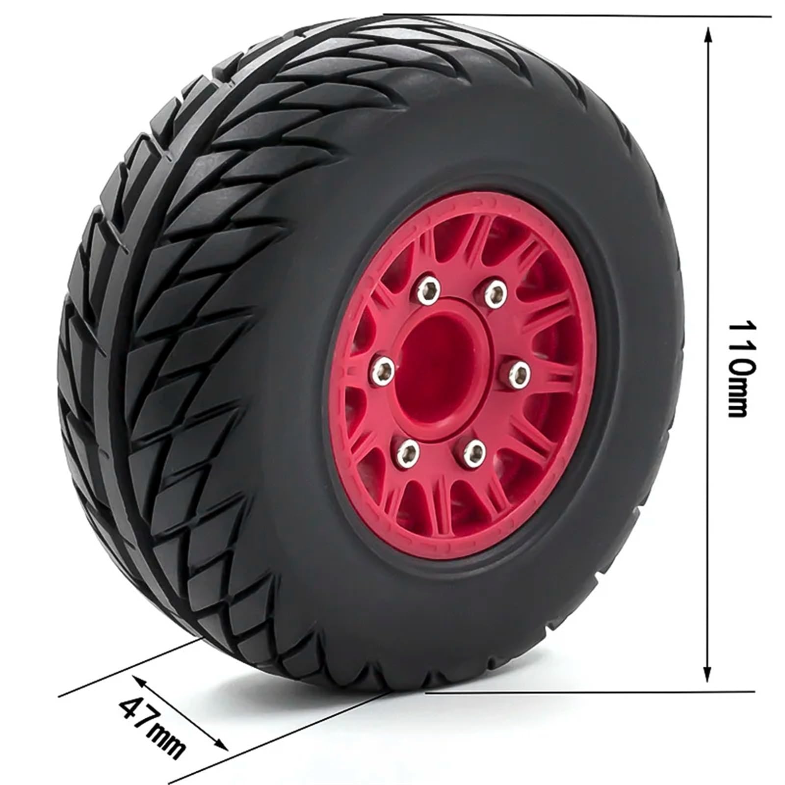 RC Pneus Jante Compatible avec HSP pour HPI pour Redcat pour Tamiya RC 1/10 Voiture pour 12/14/17mm 4Pack 75mm Moyeu Hexagonal Jantes Jeu De Pneus