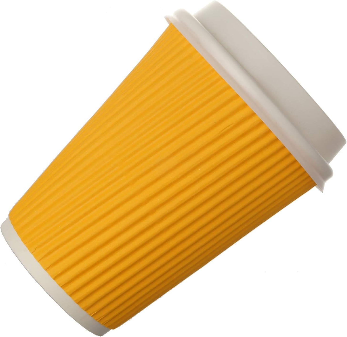 Best Disposable Coffee Cups to Go - Premium Hot Paper Cup With Lids 12 Oz(30 count), Yellow - Perfect for Ripple and Insulated Cups - No Soaking or Smells - No Sleeves Needed