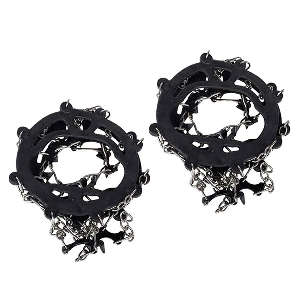 Ice Snow Grips Couvre-Chaussures Chaîne à Neige, Crampons à Crampons antidérapants Multifonctions avec 8 Crampons de Traction en Acier Inoxydable pour la Marche en Plein air, Le jo