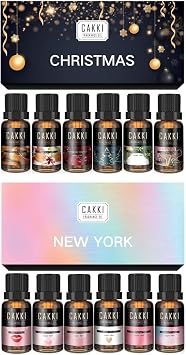 Essential Oil Sets Bundle, Christmas & New York Collection, 12X10ml, Premium Grade Fragrance Oil Sets, for Diffusers for Home, for Candles Making, for Christmas Gift