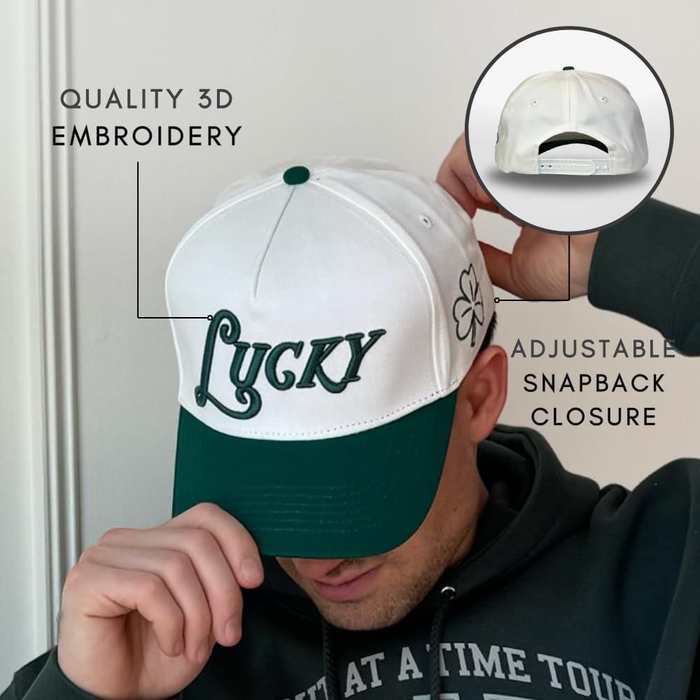 Vintage Seasonal Trucker Hat | Men & Women | Trendy Green & Red Hats | Holiday Christmas St Patricks Day | Cotton | Snapback