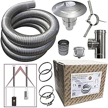 316 Stainless Steel Hose Kit 10 m Diameter 80 mm Smooth Inner Complies with CE EN 1856 2 Standard for Chimney