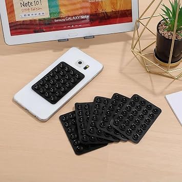 Coverzone Dikdörtgen Vantuzlu Yapışkan Telefon Tutucu Taşınabilir Silikon Yumuşak Telefon Standı Geniş Kullanım Alanı (Turkuaz)