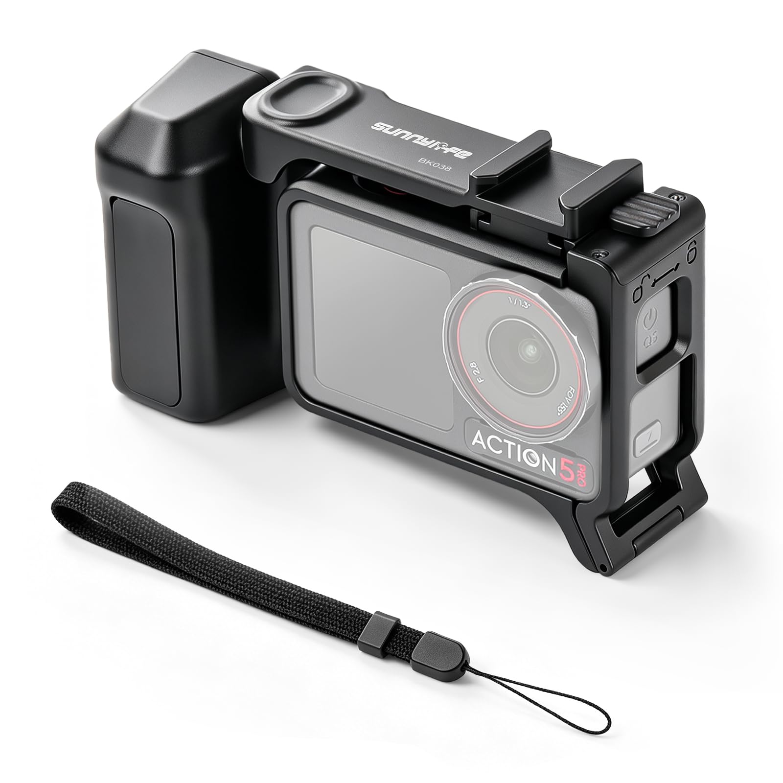 Kit de agarre Gdraco Xplorer para DJI Osmo Action 5 Pro/4/3, jaula de cámara con agarre lateral compatible con Action 5 Pro/4/3