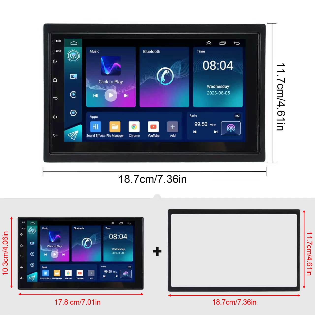 Android 13 Autoradio avec sans Fil CarPlay pour Nissan Navara D40 2007-2015