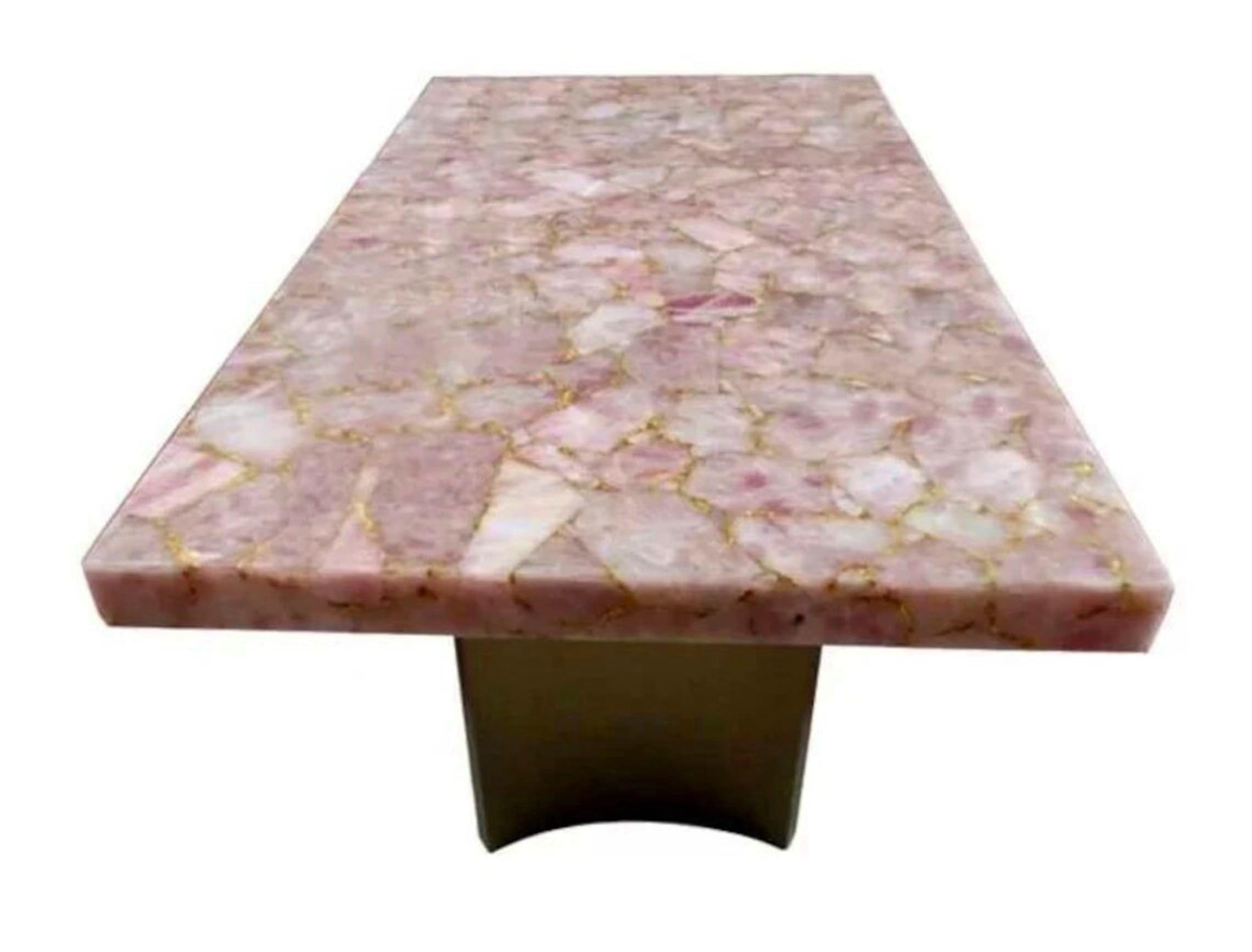 Tavolo da pranzo in quarzo rosa I Quarzo I Piano del tavolo I Quarzo Rosa Corridoio Tavolo Top I Tavolo Soggiorno Quarzo Rosa 91,4 x 91,2 cm