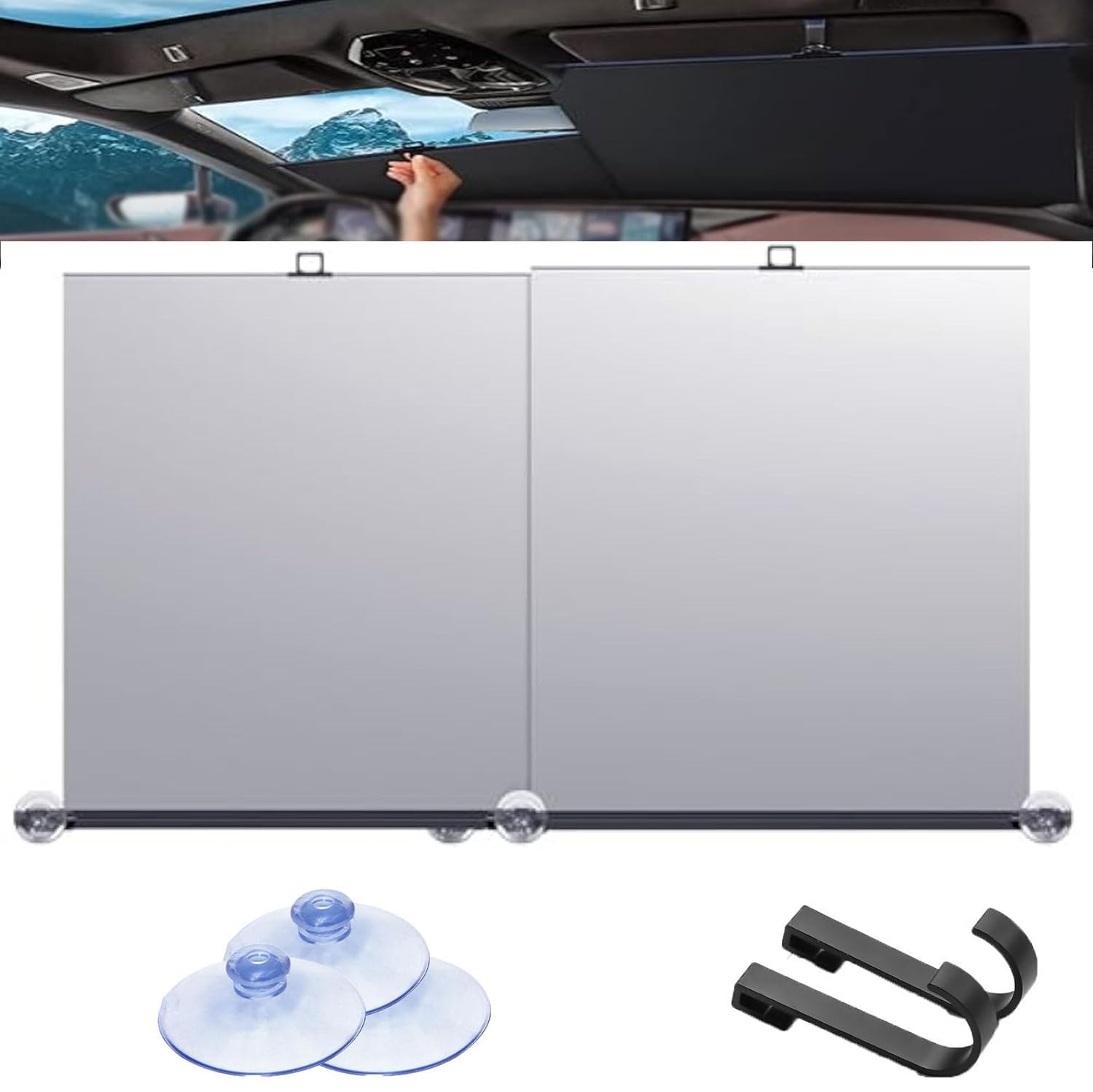 Automatic Retractable Car Sunshade, Retractable Sun Shade for Car Windshield, Automatic Retractable Foldable Windshield Sunshade Car Curtain (1Set)