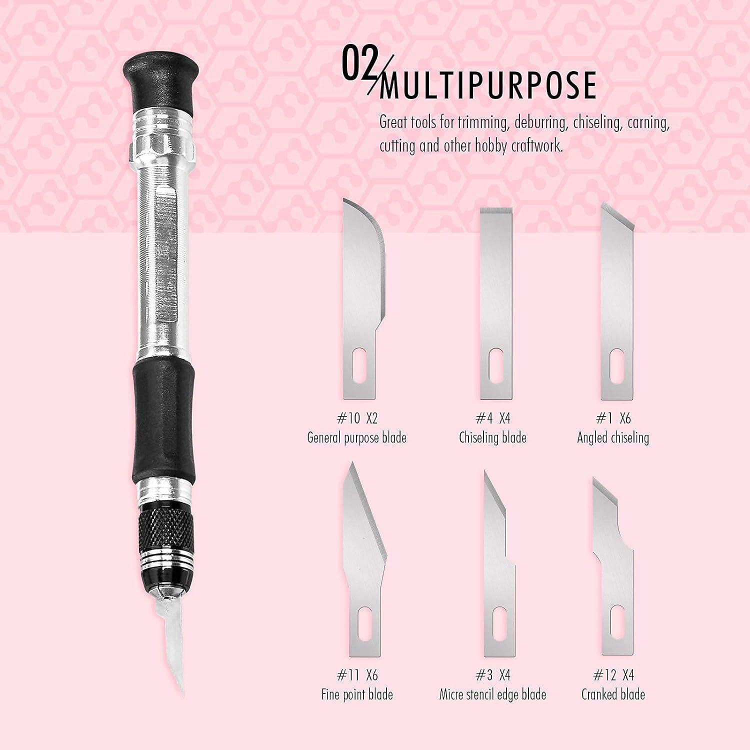 FantastiCAR Pink Craft Knife Precision Cutter Hobby Knife and Utility Box Cutter Set, with Extra Blades : Arts, Crafts & Sewing