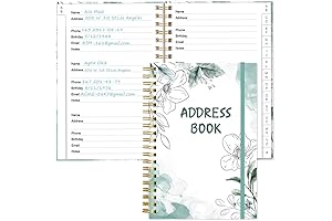 Home & Office Address Book with Login Organizer Teal Flowers