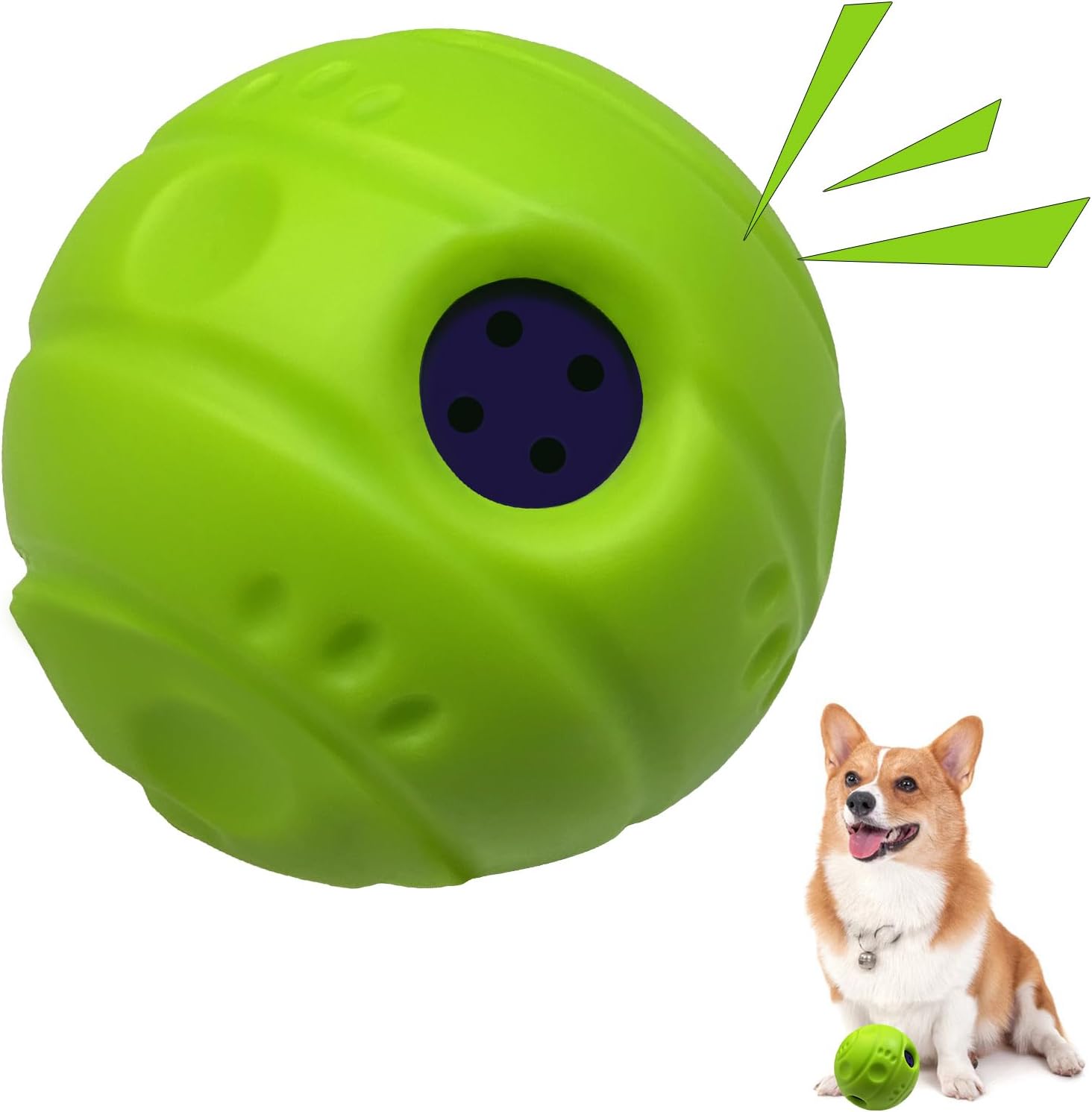 Dog Toys Ball, Interactive Dog Ball, No Paint, Gibbering Sound with Surface Concave Lines, XS, 7 cm