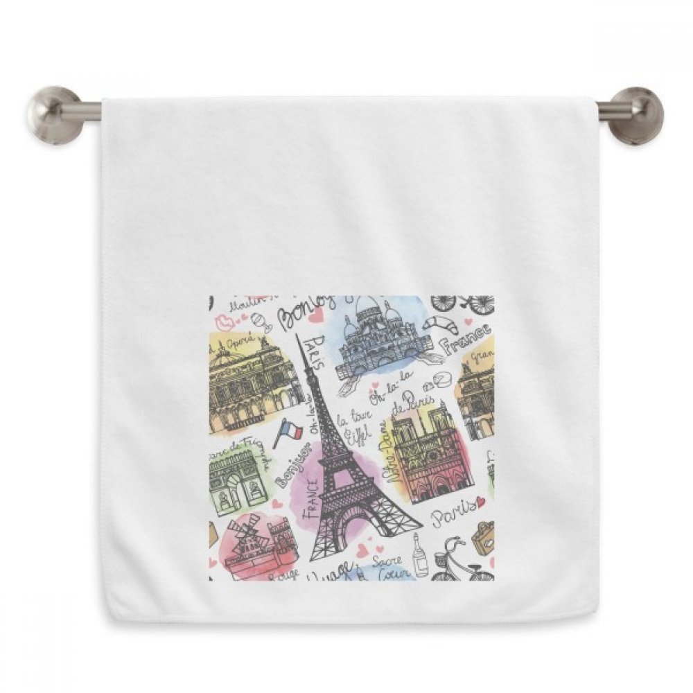 Serviette de toilette Tour Eiffel Aquarelle de qualité supérieure finitions soignées