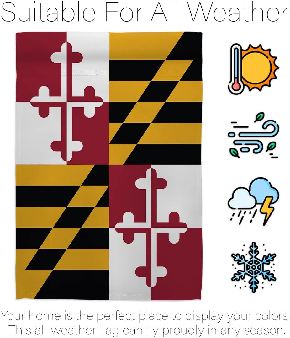 Maryland Flag Home Decorations Garden Indoor Grave Yard Signs For Outside House Bandera Americana Banner Post Room Poster Cemetery Outdoor Tapestry House Gifts Made In USA