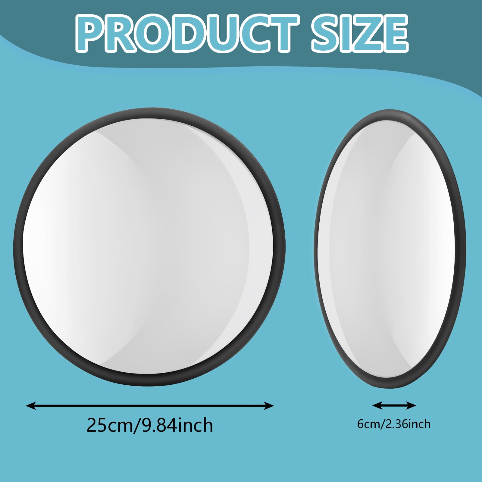 Biqing Specchio convesso grande da 25 cm di diametro, perfetto per autocarri, trattori e veicoli di grandi dimensioni 1pcs