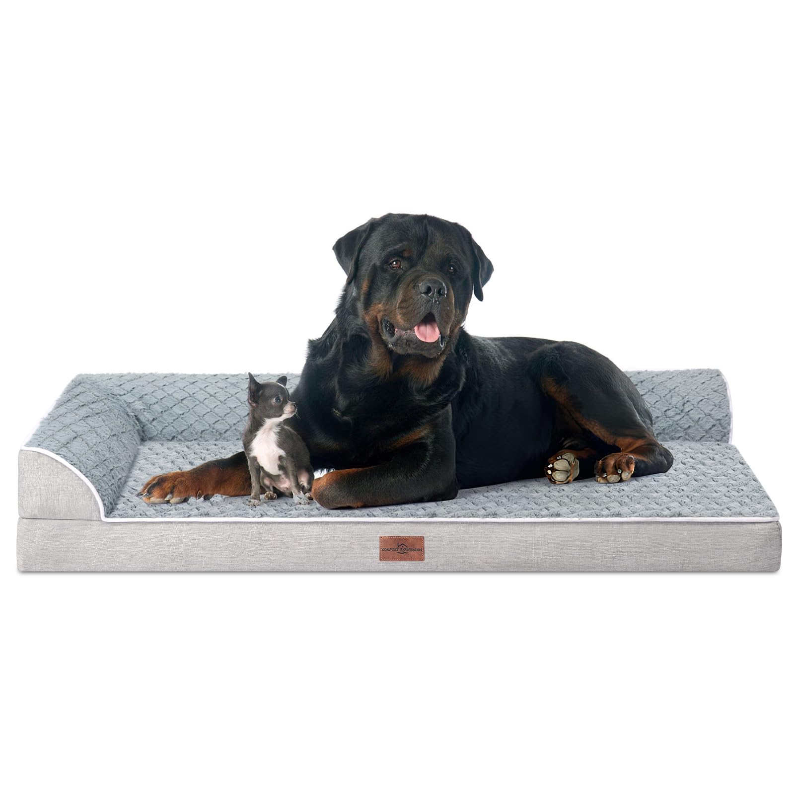 Comfort Expression XXL Dog Bed with Bolsters, Extra Large Dog Beds Orthopedic, Waterproof Dogs Beds for Giant Dogs, Pet Couch Bed with Removable