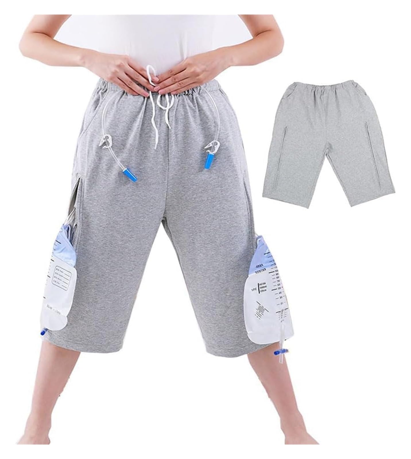 Pantaloncini con sacca for urina, pantaloncini con sacca for urina, pantaloni con sacca for urina, pantaloni con sacca for urina con doppie tasche con cerniera(L)