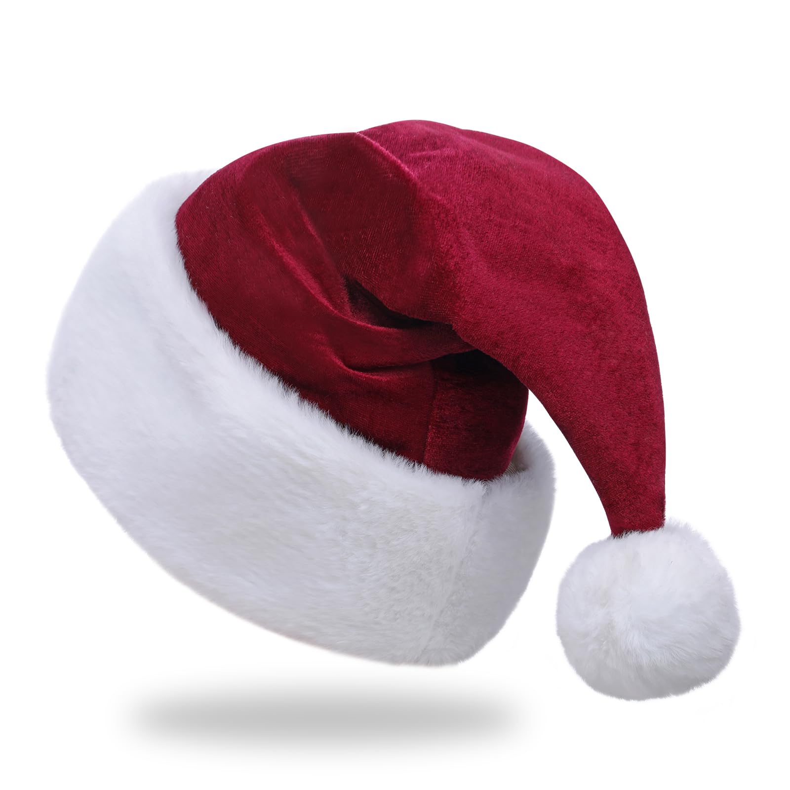 JKSVE Santa Hat,Adults Unisex Velvet Christmas Hat,New Year Festive Party Christmas Supplies