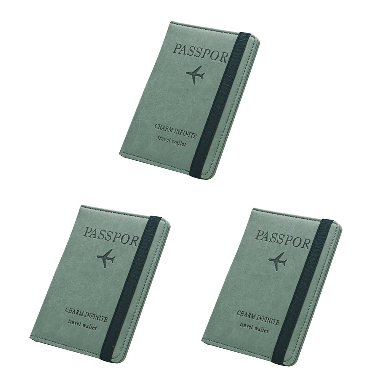 3stücke RFID Reise Geldbeutel Aus Pu Leder Multi-funktions Wallet Für Frauen Diebstahlsicherer Passhalter Grün Für Reisen Und Geschäftsreisen