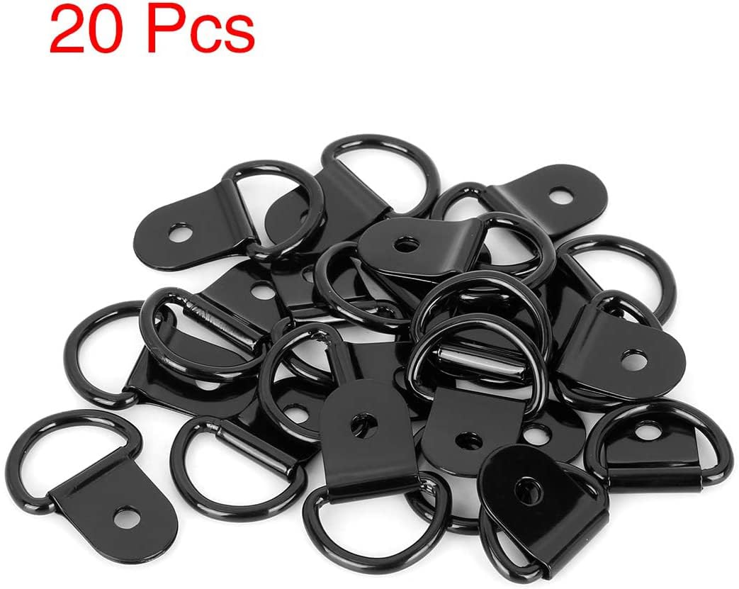 20pcs Black D Shape Tie Down Anchors Ring For Car Truck Trailers
