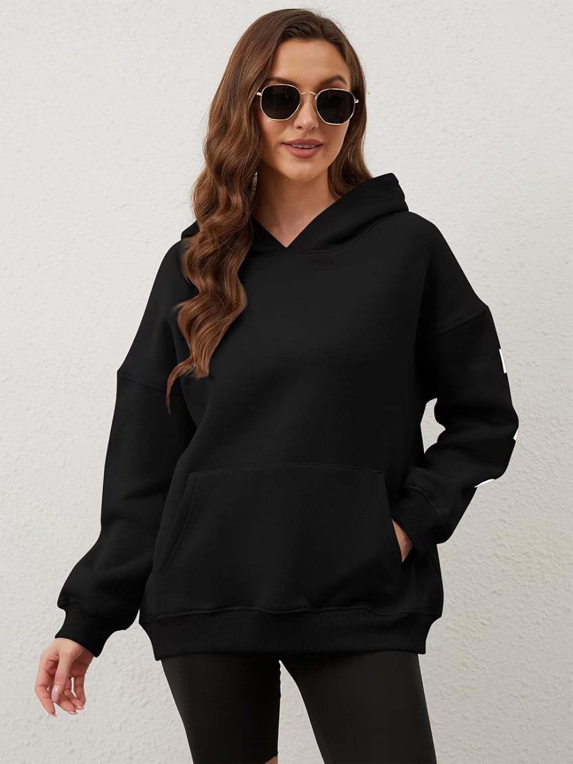 ORANDESIGNE Womens Letter Print Hoodies Fleece Graphic Sweatshirts Long Sleeve Pullover Sweaters with Pocket - Image 4