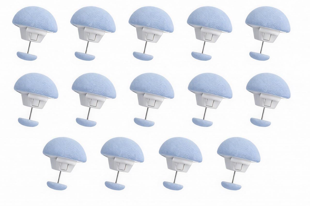 GRILAX Duvet Clips Cotton Mushroom Shape Duvet Clips, Non-Slip Cover Fixator, Comforter Quilt Holder with One-Key Unlock for Blanket Bed Sheet Curtain Socks Mattres (14, Blue)-image-48