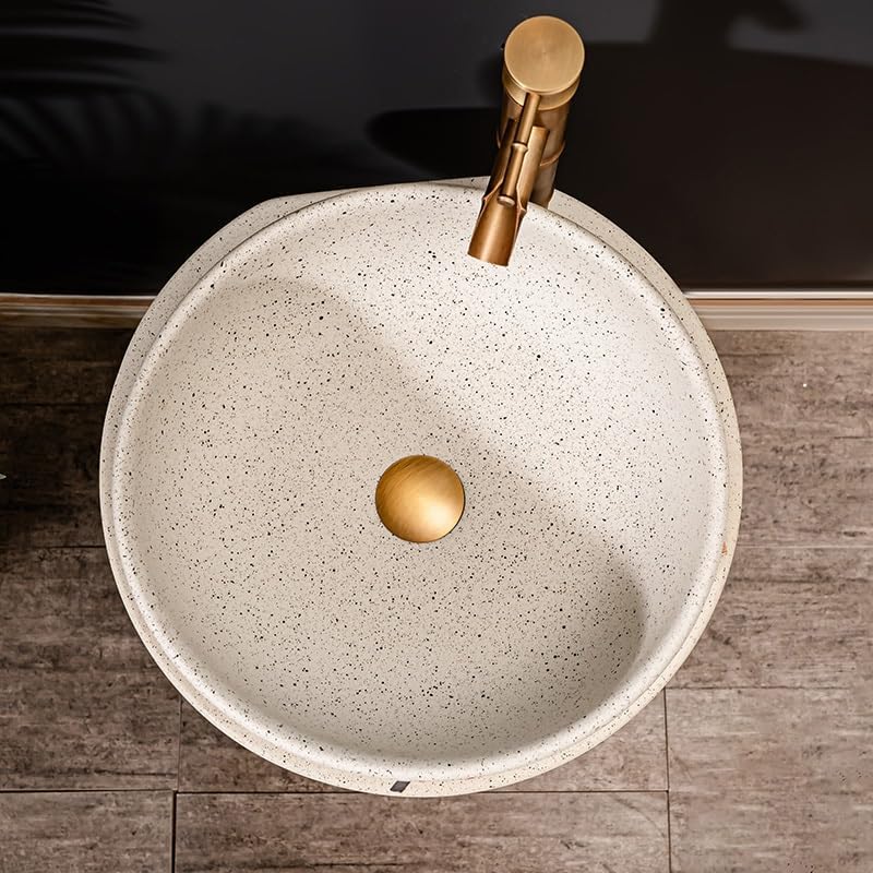 Pedestal Sinks Column Sink Floor-Standing Household Ceramic Wash Basin Balcony Pool Bathroom (A)
